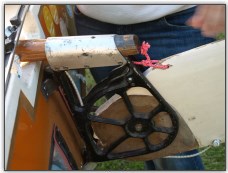 Photo 53,  The rudder attached and tiller inserted